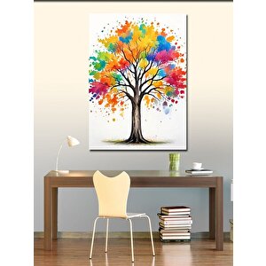 Kanvas Tablo Renkli Ağaç 100x140 cm