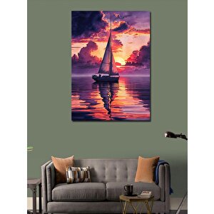 Kanvas Tablo Gün Batımı Ve Yelkenli 50x70 cm