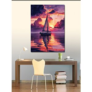 Kanvas Tablo Gün Batımı Ve Yelkenli 50x70 cm