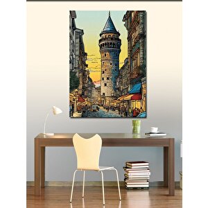 Kanvas Tablo Tarihi Galata Kulesi 100x140 cm