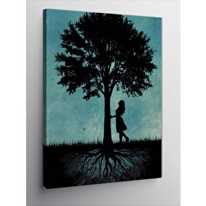 Kanvas Tablo Ağaç Ve Kadın 50x70 cm