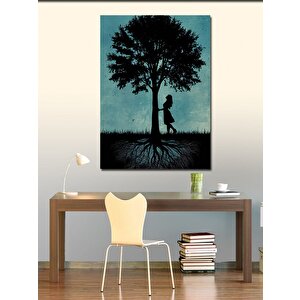 Kanvas Tablo Ağaç Ve Kadın 70x100 cm