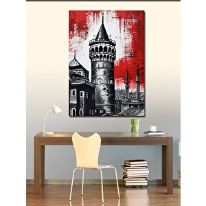Kanvas Tablo Siyah Beyaz Galata Kulesi 50x70 cm