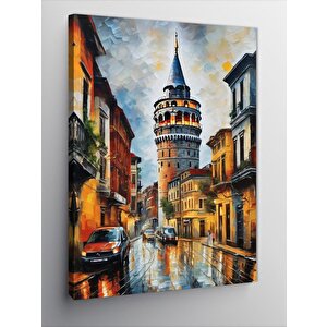 Kanvas Tablo Yağlıboya Galata Kulesi 100x140 cm