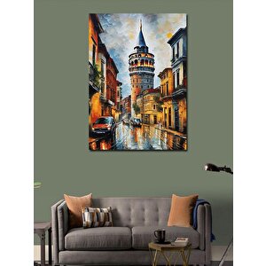 Kanvas Tablo Yağlıboya Galata Kulesi 100x140 cm