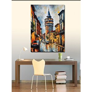 Kanvas Tablo Yağlıboya Galata Kulesi 100x140 cm