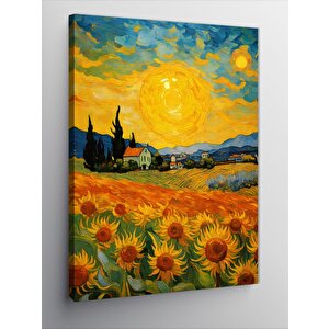 Kanvas Tablo Van Gogh Tarzı Ayçiçekleri 50x70 cm