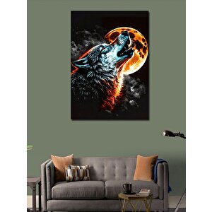 Kanvas Tablo Uluyan Bozkurt Ve Ay 50x70 cm