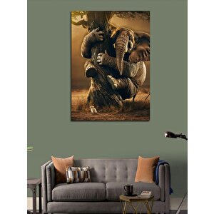 Kanvas Tablo Saklanan Fil 100x140 cm