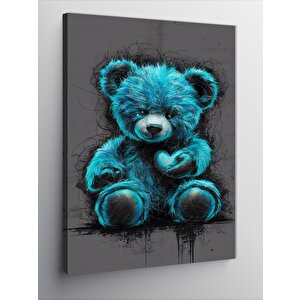 Kanvas Tablo Mavi Oyuncak Ayı 70x100 cm