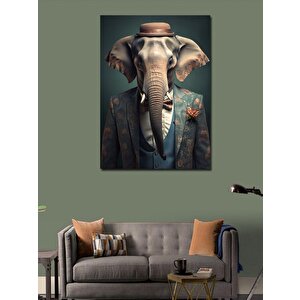 Kanvas Tablo Takım Elbiseli Karizmatik Fil 50x70 cm
