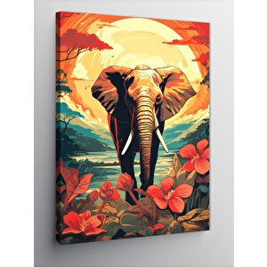 Kanvas Tablo Ormanda Yürüyen Fil 50x70 cm