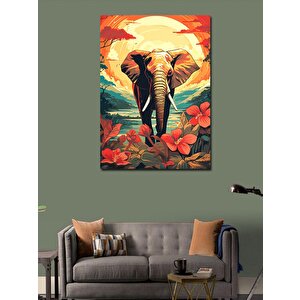 Kanvas Tablo Ormanda Yürüyen Fil 50x70 cm
