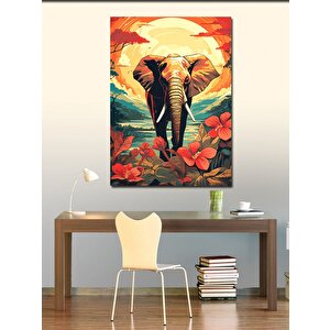 Kanvas Tablo Ormanda Yürüyen Fil 50x70 cm