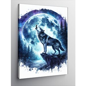 Kanvas Tablo Uluyan Bozkurt Ve Ay 70x100 cm