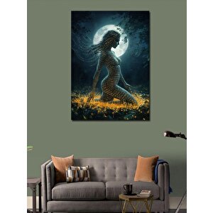 Kanvas Tablo Ay Işığında Kadın Ve Düşünceleri 100x140 cm
