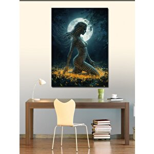 Kanvas Tablo Ay Işığında Kadın Ve Düşünceleri 100x140 cm