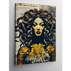 Kanvas Tablo Gazete Fon Medusa 100x140 cm