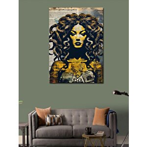 Kanvas Tablo Gazete Fon Medusa 100x140 cm