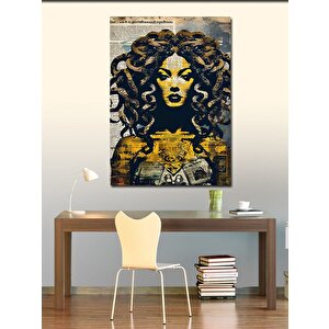 Kanvas Tablo Gazete Fon Medusa 100x140 cm