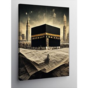 Kanvas Tablo Kabe Gazete Fon 50x70 cm