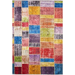 Klasik Renkli Salon&yolluk Dijital Baskılı Makinede Yıkanabilir Kaymaz Taban Saçaklı Halı Hk102 100x300 cm