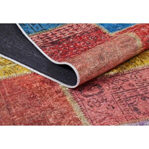 Klasik Renkli Salon&yolluk Dijital Baskılı Makinede Yıkanabilir Kaymaz Taban Saçaklı Halı Hk102 100x300 cm