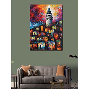 Kanvas Tablo Pastel Tonlarda Galata Kulesi 70x100 cm