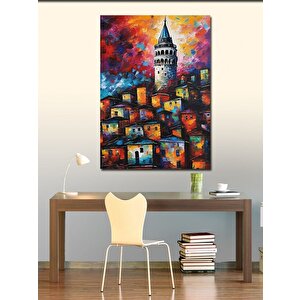 Kanvas Tablo Pastel Tonlarda Galata Kulesi 70x100 cm
