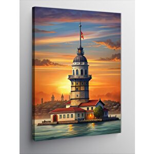 Kanvas Tablo Gün Doğumunda Kız Kulesi 70x100 cm