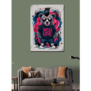 Kanvas Tablo Boz Ayı Ve Aşk 50x70 cm