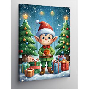 Kanvas Tablo Noel Ağaçları Ve Büyücü 100x140 cm