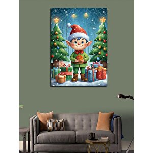 Kanvas Tablo Noel Ağaçları Ve Büyücü 100x140 cm