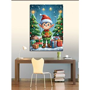 Kanvas Tablo Noel Ağaçları Ve Büyücü 100x140 cm
