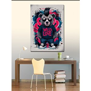 Kanvas Tablo Boz Ayı Ve Aşk 70x100 cm