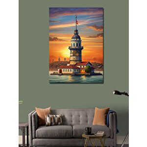 Kanvas Tablo Gün Doğumunda Kız Kulesi 50x70 cm