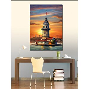 Kanvas Tablo Gün Doğumunda Kız Kulesi 50x70 cm