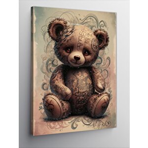 Kanvas Tablo Dövmeli Oyuncak Ayı 50x70 cm