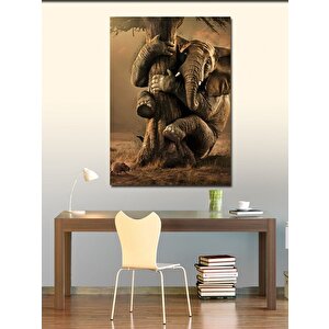 Kanvas Tablo Fareden Korkan Fil 50x70 cm