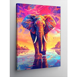 Kanvas Tablo Doğada Yürüyen Fil 100x140 cm