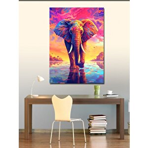 Kanvas Tablo Doğada Yürüyen Fil 100x140 cm