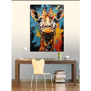 Kanvas Tablo Renkli Zürafa 70x100 cm