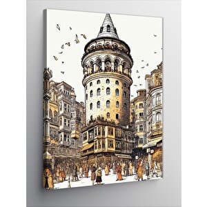 Kanvas Tablo Galata Kulesi Tarihi 100x140 cm