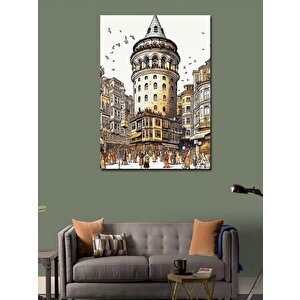 Kanvas Tablo Galata Kulesi Tarihi 100x140 cm