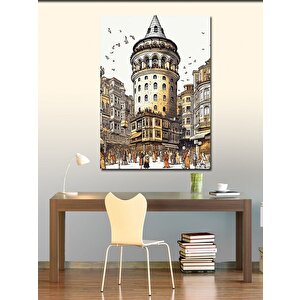 Kanvas Tablo Galata Kulesi Tarihi 100x140 cm