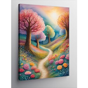Kanvas Tablo Renkli Ağaçlar 70x100 cm