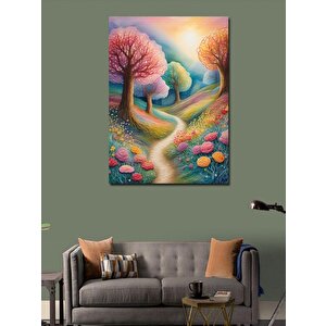 Kanvas Tablo Renkli Ağaçlar 70x100 cm