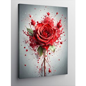 Kanvas Tablo Kırmızı Gül 70x100 cm