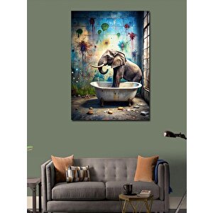 Kanvas Tablo Küvetteki Fil 100x140 cm