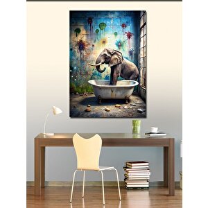 Kanvas Tablo Küvetteki Fil 100x140 cm